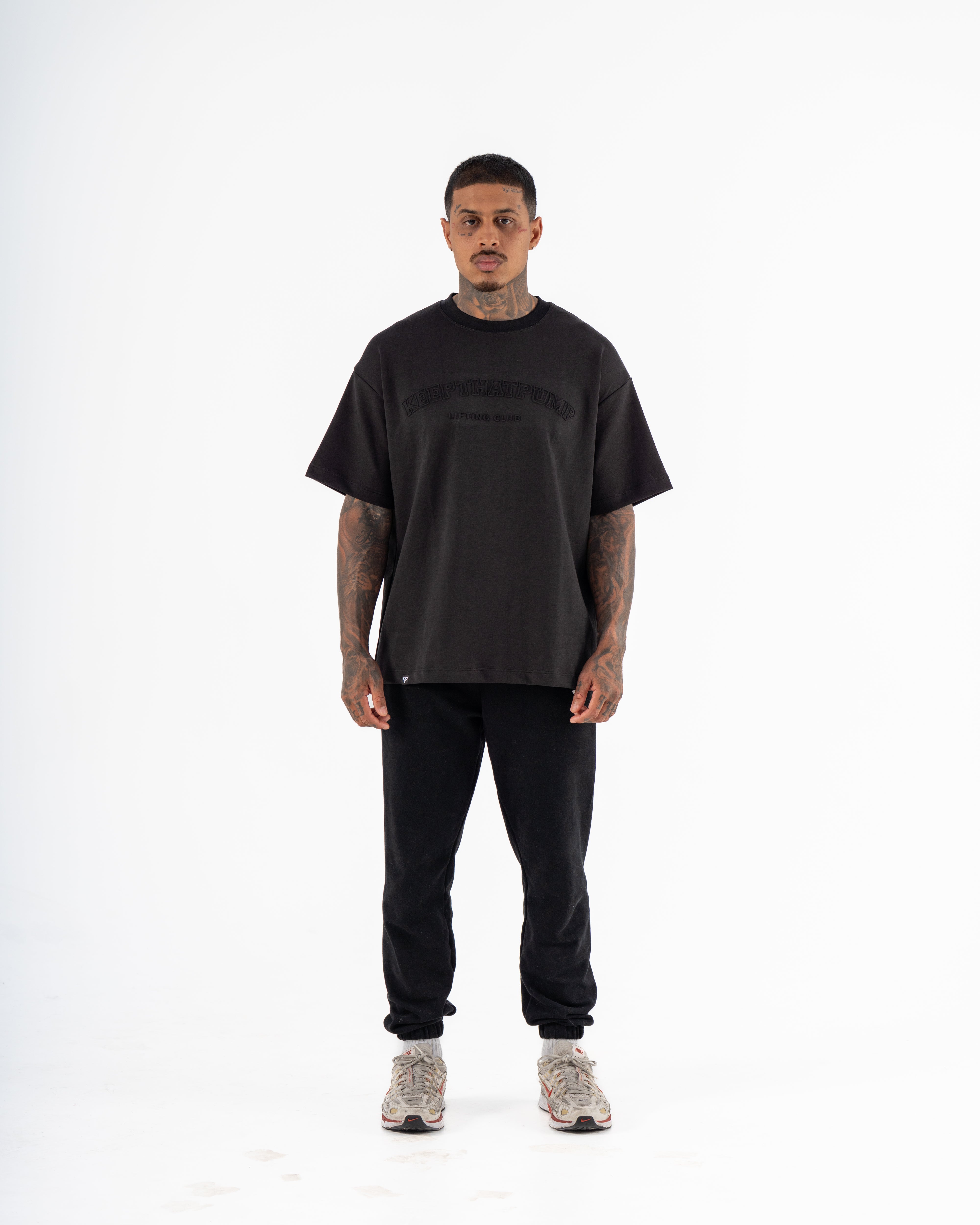 KTP MEN'S EMBOSSED TEE - BLACK