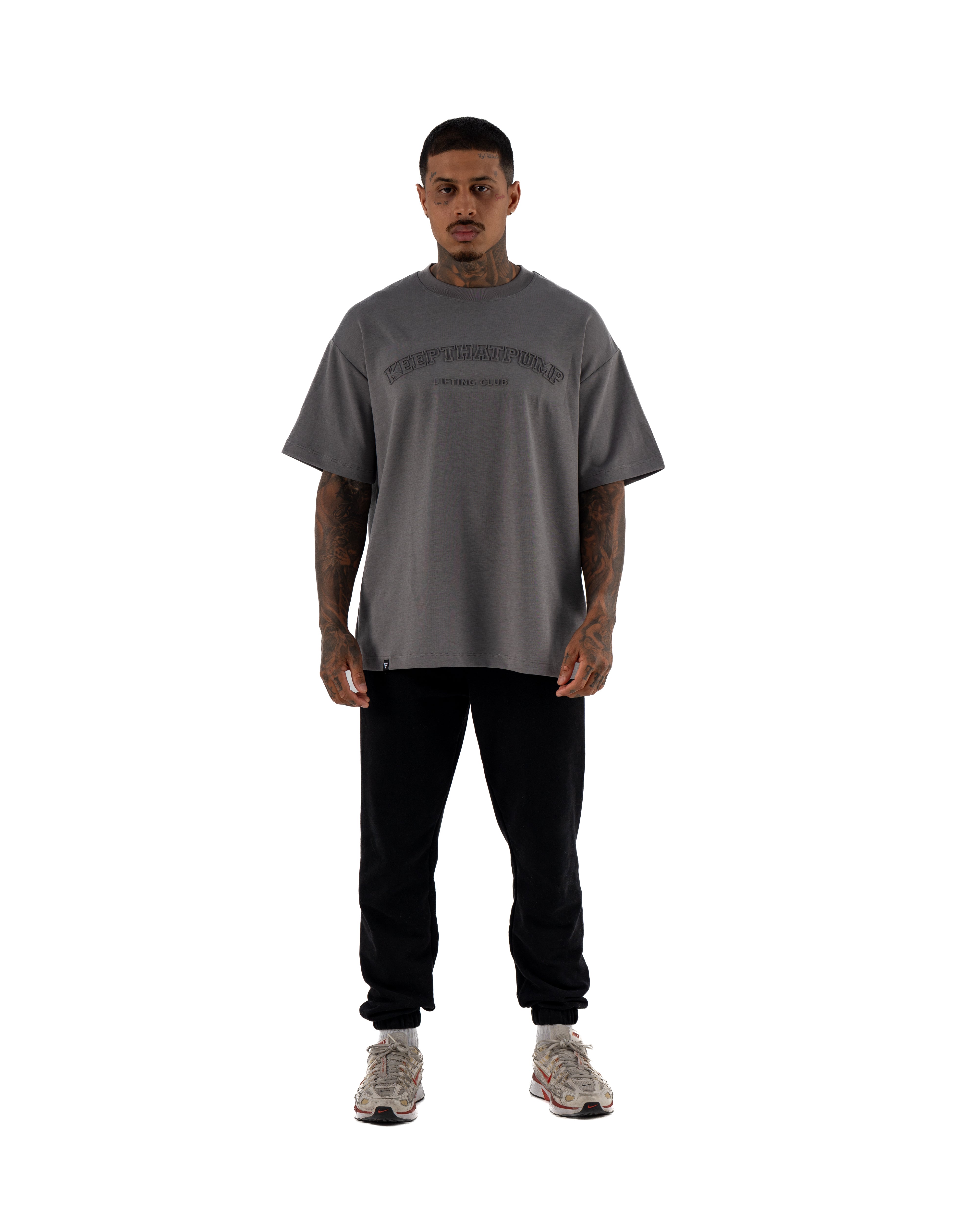 KTP MEN'S EMBOSSED TEE - CHARCOAL