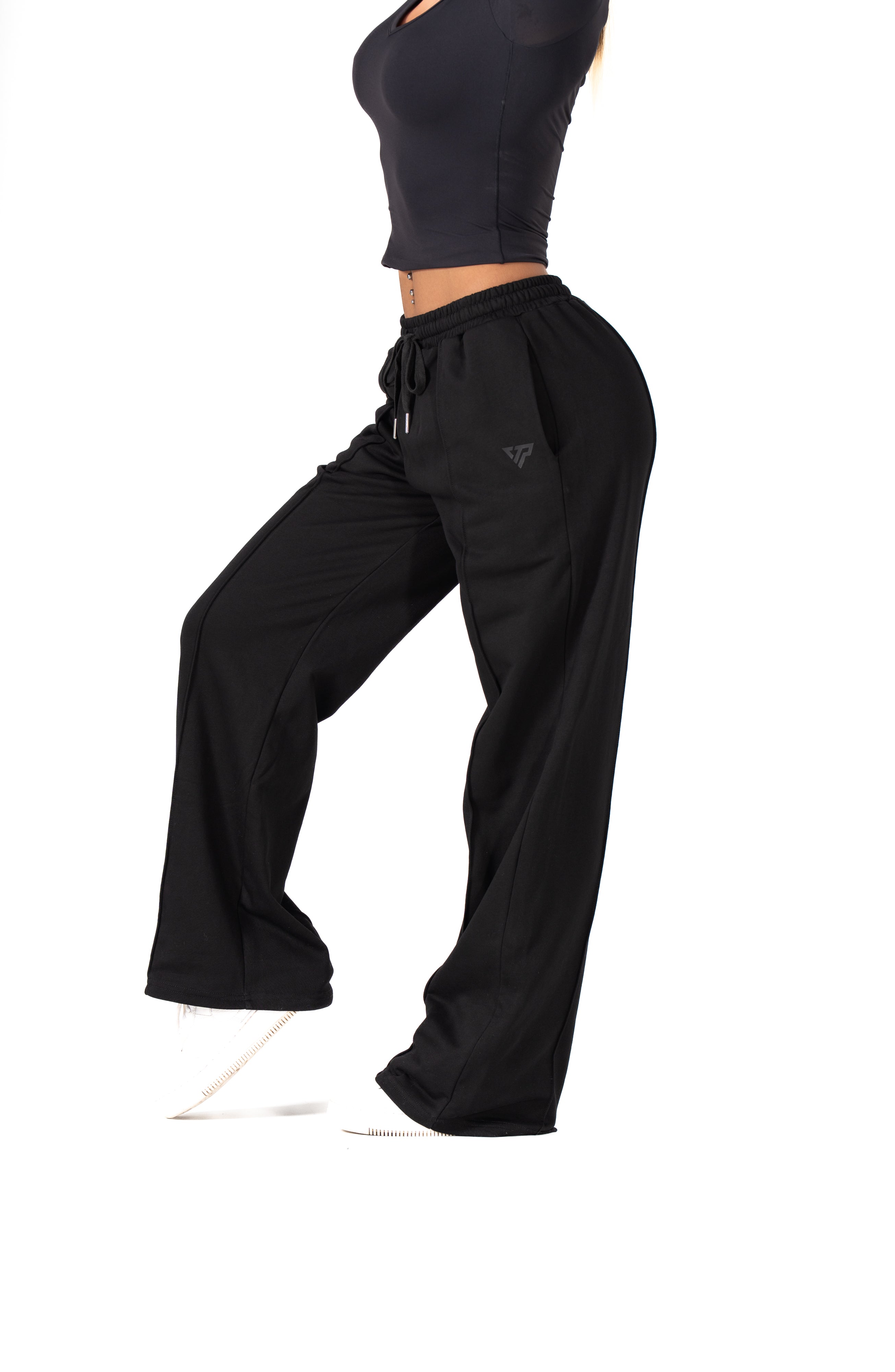 CLASSIC WIDE LEG SWEATPANTS - BLACK