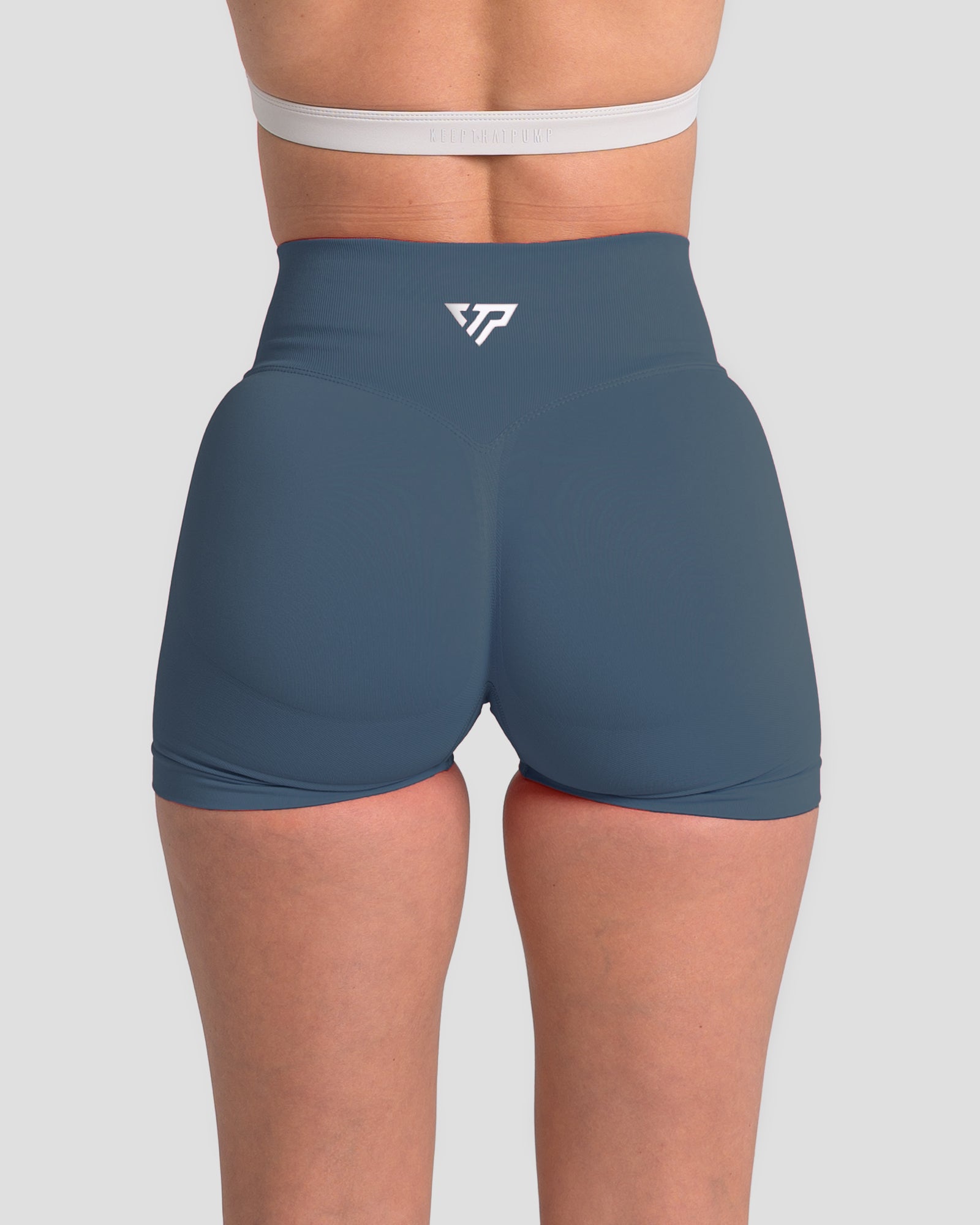 RECOIL HIGH WAIST SCRUNCH SHORTS - BLUE TEAL